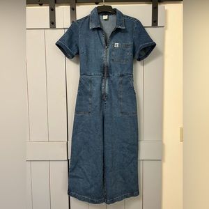Lucy & Yak cute cropped denim jumpsuit